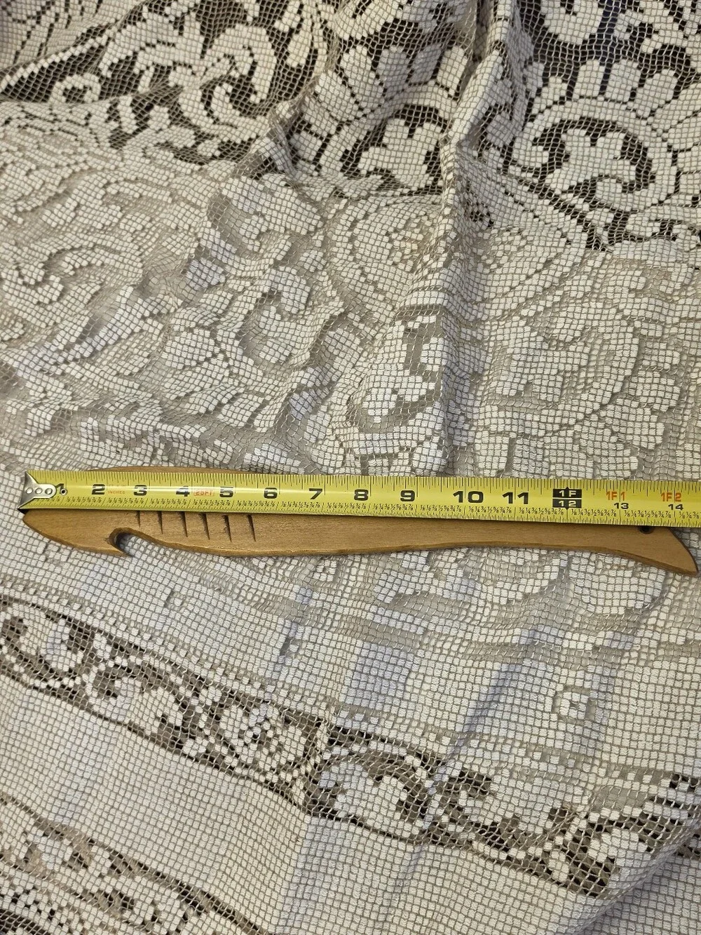 Vintage Wooden Fish Oven Rack Puller Tool Hand Carved MCM Kitchen Utensil 14